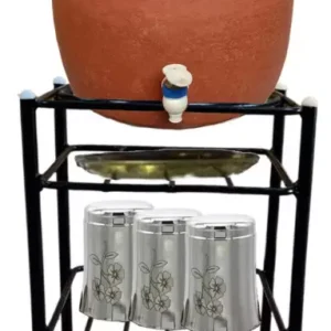 MEENA ENTERPRISES Heavy-Duty Multipurpose Matka Stand with Wheels,Matka stand for water pot Iron Kitchen Trolley  (Pre-assembled)