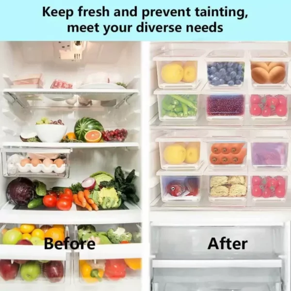 prayati Plastic Fridge Container - 1500 ml  (Pack of 5, White) - Image 2